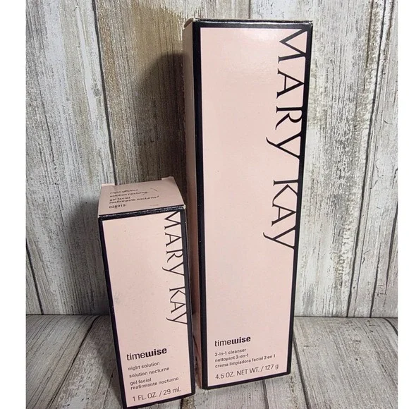 Mary Kay TimeWise 3-in-1 Cleanser 4.5oz & Night Solution 1oz Set New in Box - Picture 4 of 5